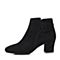Bata/拔佳2018冬新款黑色羊绒皮革粗高跟绒面女皮靴短靴及裸靴TSY13DD8