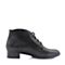 Bata/拔佳2018冬新款黑色羊皮粗跟女靴及踝靴马丁靴TSY15DD8