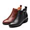 Bata/拔佳2018冬新款专柜同款棕色牛皮革/纺织品粗中跟女皮靴切尔西靴RBE01DD8