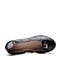 Bata/拔佳春新款专柜同款黑色羊皮革浅口坡跟女单鞋AV808AQ9