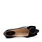Bata/拔佳2019春新款专柜同款蝴蝶结内增高羊皮革女单鞋AEV07AQ9