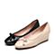 Bata/拔佳春新款专柜同款羊皮革蝴蝶结坡跟女单鞋AEU02AQ9