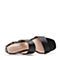 Bata/拔佳夏新款专柜同款羊皮革简约坡跟女高跟凉鞋AFV03BL9
