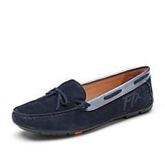 Bata2019秋专柜同款时尚休闲蝴蝶结字母豆豆鞋女皮鞋单鞋AE222CM9