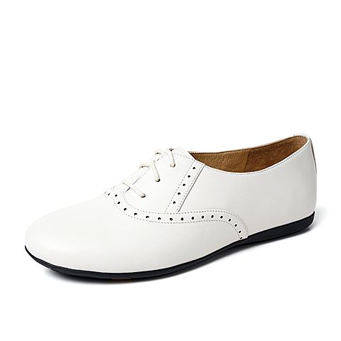Bata/拔佳秋专柜同款舒适小白女单鞋AXF38CM9