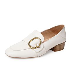 Bata/拔佳2019秋新款优雅通勤中跟一脚蹬乐福女单鞋51098CM9