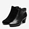 Bata/拔佳冬新短靴简约通勤高跟短靴舒适英伦风女靴ABA70DD9