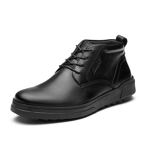 Bata/拔佳冬新专柜同款韩版潮流短靴英伦系带皮靴男83544DD9