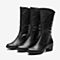 Bata/拔佳冬新专柜同款真皮舒适英伦风中筒靴女冬靴AV462DS9加绒