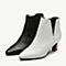 Bata/拔佳冬新专柜同款短靴英伦风靴子冬粗跟短筒女AJC40DD9
