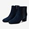 Bata/拔佳冬新专柜同款英伦网红瘦瘦靴粗跟短靴女潮51013DD9