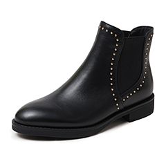 Bata/拔佳2019冬新专柜同款短靴马丁靴女英伦风靴子女冬18286DD9