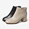 Bata/拔佳冬季新款通勤风时尚短靴粗中跟皮革单靴女85256DD9