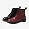 Bata/拔佳冬新款英伦风帅气系带牛皮革马丁靴粗跟女58105DD9