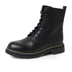 Bata/拔佳2019冬专柜同款帅气马丁靴拉链皮革短靴ins女潮ZIX04DD9