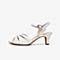 Bata2020夏新专柜同款仙女真皮镂空鱼嘴高跟一字带单凉鞋ABS02BL0