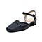 Bata2020夏新专柜同款仙女风真羊皮镂空一字带粗跟女凉鞋AJ501BH0