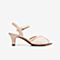 Bata仙女凉鞋2020夏商场新款一字带鱼嘴真羊皮中高跟凉鞋ABS05BL0