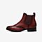 Bata切尔西靴女2020冬商场新款英伦复古真牛皮软底短筒靴AWG75DD0