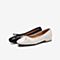 Bata奶奶瓢鞋女2020秋商场新款小香风真羊皮平底浅口单鞋A9525CQ0