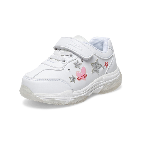 Bata运动小白鞋2020秋商场新款韩版大中儿童男女宝板鞋单11100CC0