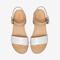 Bata时装凉鞋女2021夏商场新款百搭羊皮平软底一字带单鞋APR01BL1