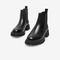 Bata切尔西靴女2021冬季商场新款牛皮百搭厚底粗跟烟筒靴99163DD1
