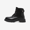 Bata六孔马丁靴女2021冬季商场新款英伦真牛皮粗跟短筒靴99162DD1