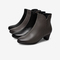 Bata时装靴女2021冬季商场新款百搭粗跟软底羊皮短筒靴AQ754DD1