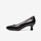 Bata浅口单鞋女2021秋商场新款百搭羊皮中跟软底小猫跟鞋AIR01CQ1
