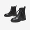 Bata六孔马丁靴女2021冬季新款英伦真牛皮粗跟厚底短筒靴APE40DD1