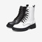 Bata八孔马丁靴女2021冬季新款英伦风牛皮厚底短筒靴APE42DD1