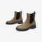 Bata切尔西短靴女2021冬商场新款英伦真牛皮粗跟短筒靴ANZ40DZ1