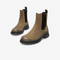 Bata切尔西短靴女2021冬商场新款英伦真牛皮粗跟短筒靴ANZ40DZ1