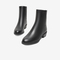 Bata时装靴女2021冬季商场新款百搭粗跟软底真牛皮短筒靴AKX43DZ1