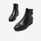 Bata时装靴女2021冬季商场新款百搭粗跟软底牛皮短筒靴AWG76DD1