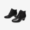 Bata时装靴女2021冬季商场新款百搭粗跟软底羊皮短筒靴AWD41DD1