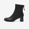 Bata弹力瘦瘦靴女2021冬季商场新款百搭羊皮粗跟时装短靴ALV46DD1