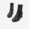 Bata弹力瘦瘦靴女2021冬季商场新款百搭羊皮粗跟时装短靴ALV46DD1