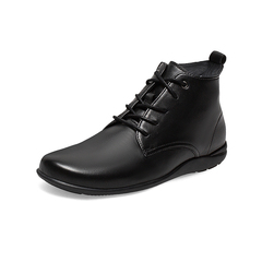 Bata马丁靴女2021冬季商场新款百搭羊皮平跟软底短靴AWM50DD1
