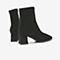 Bata弹力瘦瘦靴女2021冬季新款百搭时尚中粗跟时装短筒靴95298DZ1