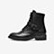 Bata八孔马丁靴女2021冬季新款英伦真牛皮粗跟软底短筒靴AKL46DZ1
