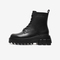Bata马丁靴女2021冬季商场新款英伦真牛皮粗跟保暖短筒靴ARJ40DD1