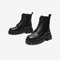 Bata马丁靴女2021冬季商场新款英伦真牛皮粗跟保暖短筒靴ARJ40DD1