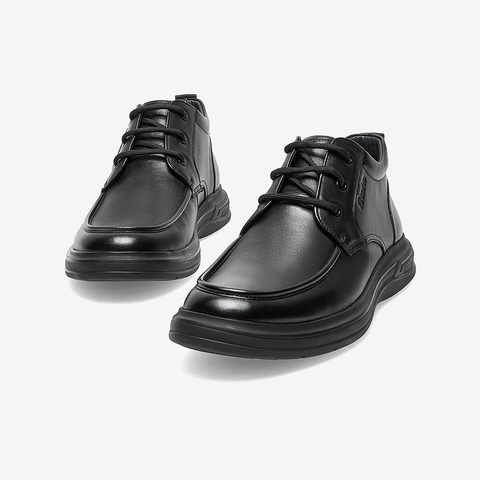 Bata休闲皮鞋男2022冬季商场新款英伦风通勤牛皮软底低靴11669DD2