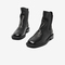 Bata切尔西靴女2022冬商场新款英伦风羊皮通勤软底短筒靴ASV41DD2
