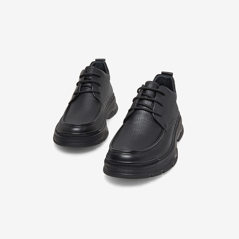 Bata休闲皮鞋男2022冬季商场新款英伦风通勤牛皮舒适低靴DXD01DD2