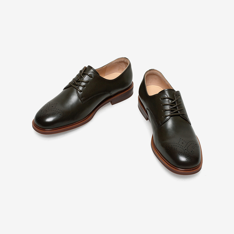 Bata英伦小皮鞋女2023春商场新款牛皮单鞋RED LABEL红标61062AM3