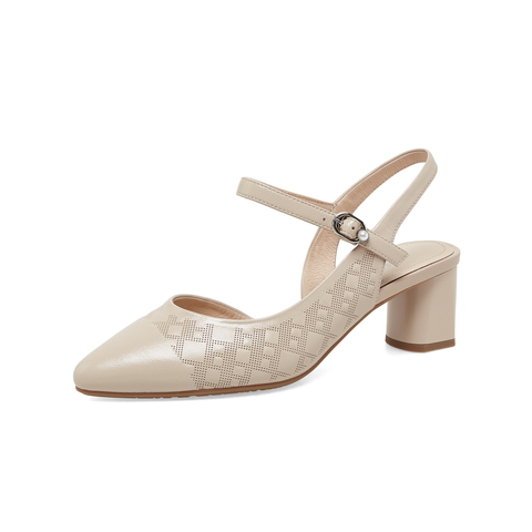 Bata仙女时装凉鞋2023夏季商场新款尖头羊皮优雅高跟凉鞋8165DBH3