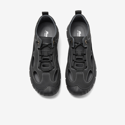 Bata休闲鞋男2023夏季新款透气牛皮通勤包头单鞋沙滩鞋23202BM3